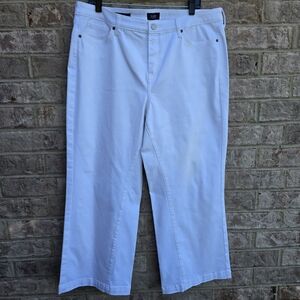 Not Your Daughter's Jeans NYDJ White Lift Tuck Tech Wide Leg Denim Stretch Jeans